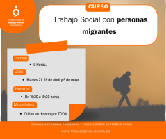 Curso: "Trabajo Social con Personas Migrantes". Inicio 21 de abril de 2026.