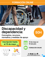 Curso online "Formación en Discapacidad y Dependencia: conceptos, recursos, normativa y medidas de apoyo 50h (2º Edición)