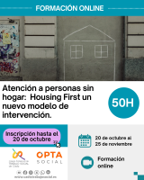 Curso Online “Atención a personas sin hogar: Housing First un nuevo modelo de intervención”.(50h)